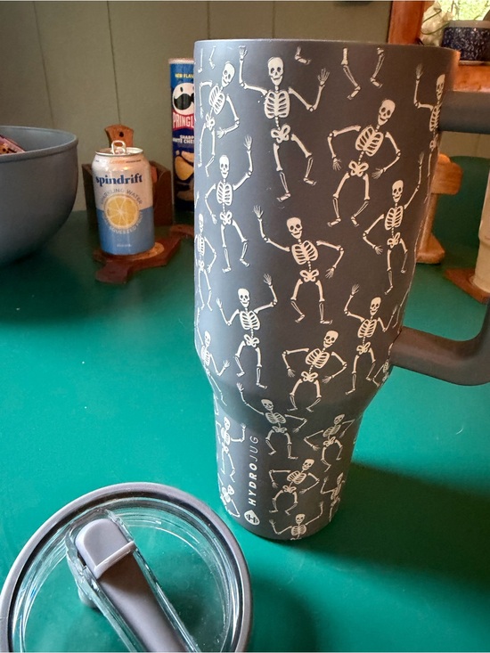 HydroJug Other - HydroJug  32oz Travel Mug with Dancing Skeletons - Charcoal/White